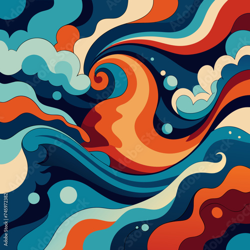 Abstract patterns inspired by fluid dynamics. vektor illustation