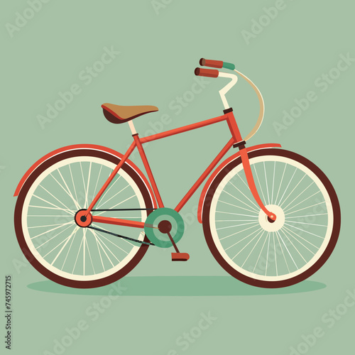 A vintage bicycle, its frame weathered with age. vektor illustation