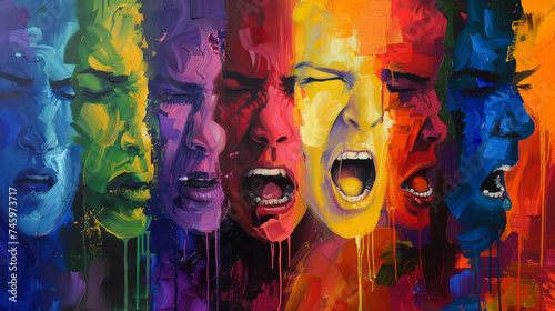 A canvas of emotions painted on a colorful background where each hue represents a different feel blending seamlessly into a visual symphony
