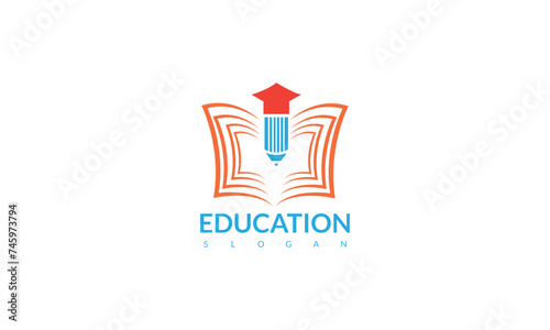 Education logo - toga hat school book pen teacher student college university