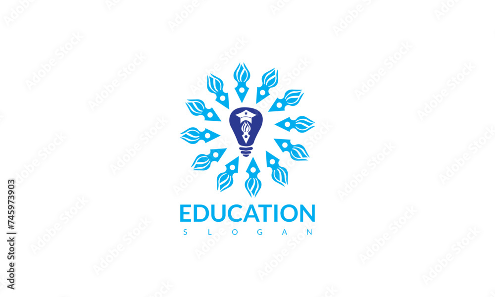 Obraz premium Education idea logo,Vector Logo template.