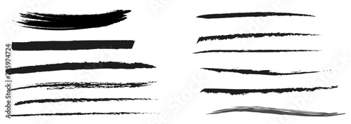 Set of grunge black paint, ink brush strokes. brush collection isolated on white background. Trendy brush stroke for black ink paint,grunge backdrop, dirt banner,watercolor design and dirty texture