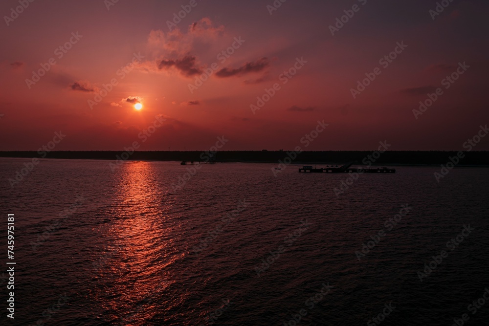 Shades of Magenta Sunset over the Beach of Agatti Island, Lakshadweep
