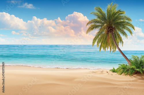 palm tree on the beach, summer vibes