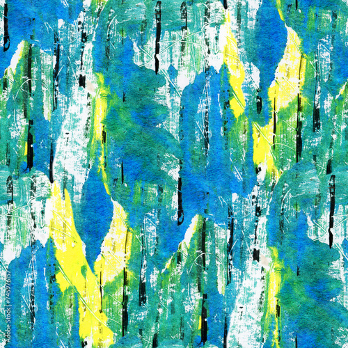 Abstract seamless pattern with acrylic painting.