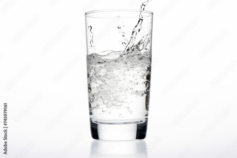 water in glass, white background, isolated on white background water in glass, white background, isolated on white background