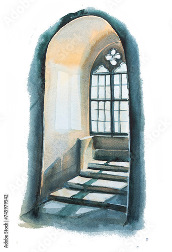 Old window  illustration.  photo