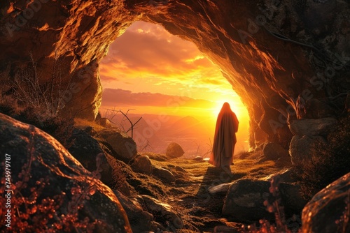 Resurrection at Dawn: The Divine Glory of Jesus Christ Emerges from the Tomb
