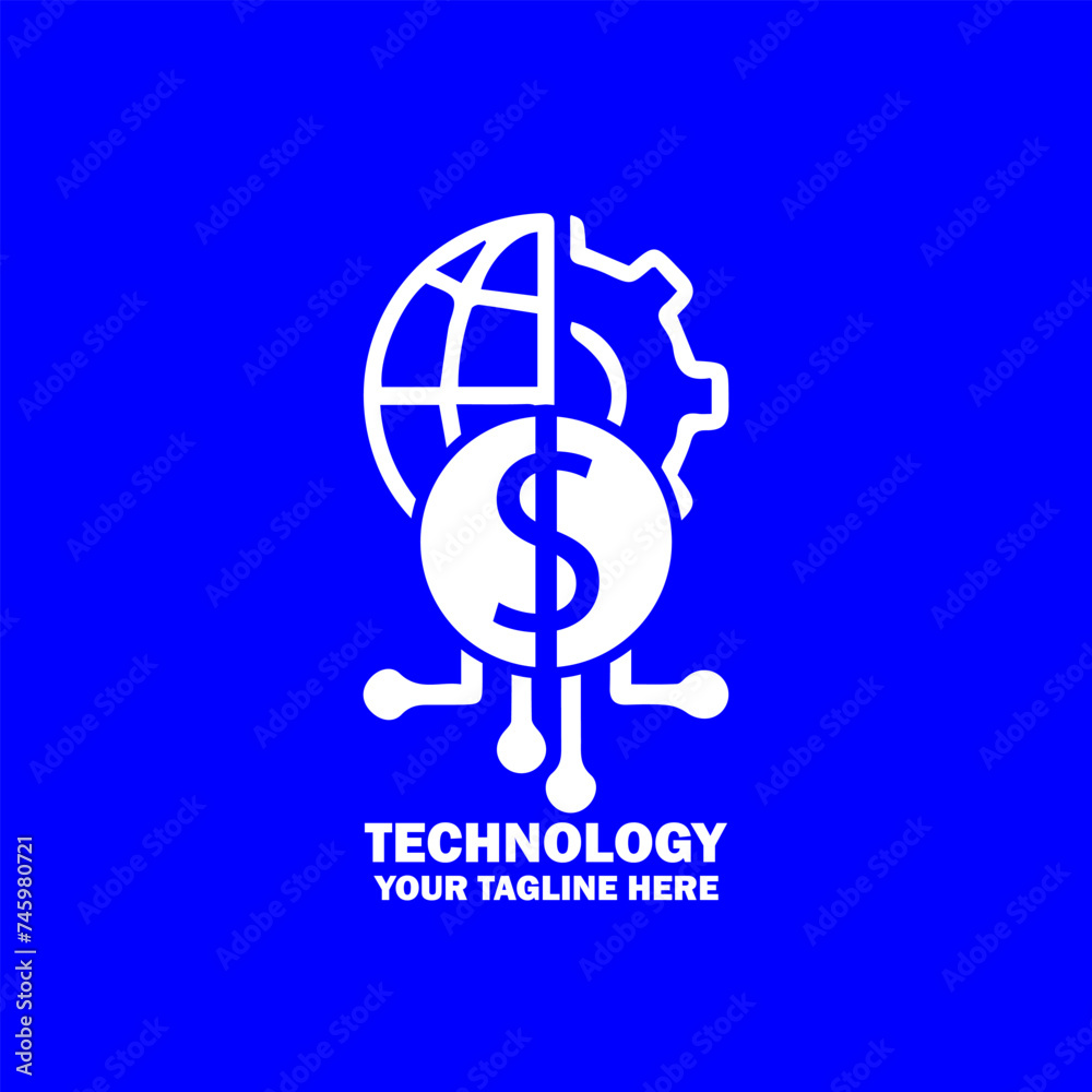 Abstract Initial Logo. White color isolated on Blue Background. Technology Branding Logos. Flat Vector Logo Design Template Element icon. Abstract Initial Logo. White color isolated on Blue Background. Technology Branding Logos. Flat Vector Logo Design Template Element icon.