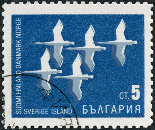 BULGARIA - 1968: shows Flying Swans, Cooperation with the Scandinavian countries, 1968