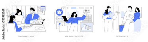 Full-service real estate firm isolated cartoon vector illustrations se