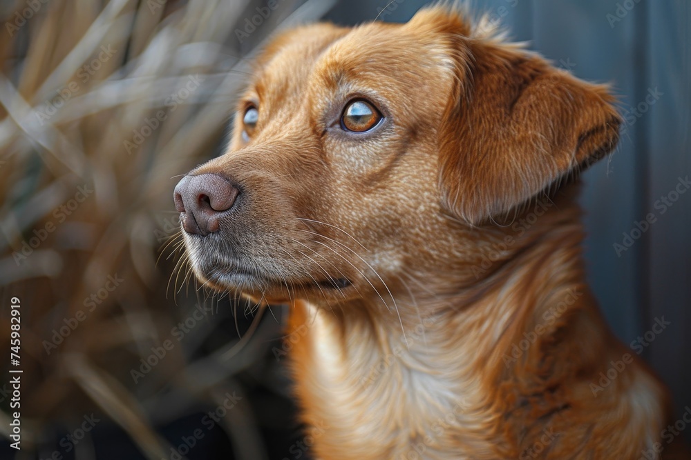 An intimate portrait of a brown dog with soulful eyes, reflecting loyalty and companionship An intimate portrait of a brown dog with soulful eyes, reflecting loyalty and companionship