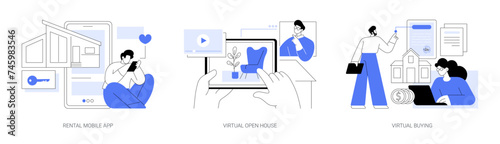 Real estate online services isolated cartoon vector illustrations se