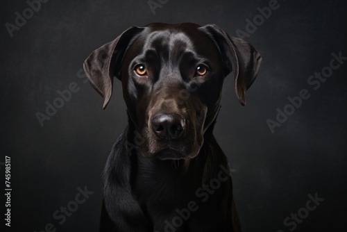 a black dog with brown eyes