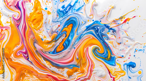 Vivid Swirls of Paint in Abstract Art Piece. Abstract background or wallpaper