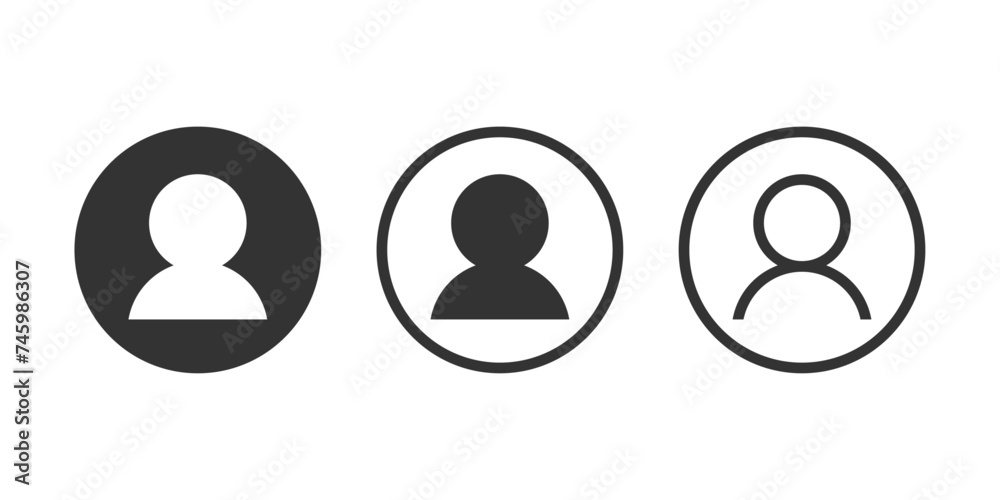 User account icons set. Line user icon. Login icon vector line symbol. User account icons set. Line user icon. Login icon vector line symbol.