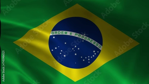 Vibrant video footage showcasing the iconic flag of Brazil fluttering. Perfect for presentations, documentaries, and web design. photo