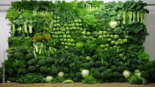 Concept of nutritious eating with delicious raw green vegetables