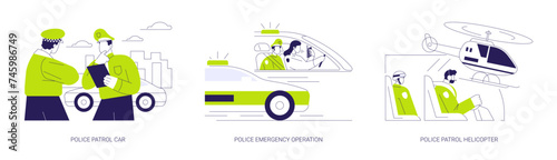 Police officers abstract concept vector illustrations.