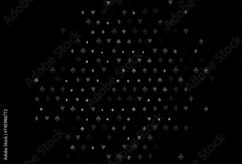 Dark Black vector pattern with symbol of cards.