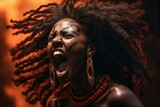 Screaming African woman