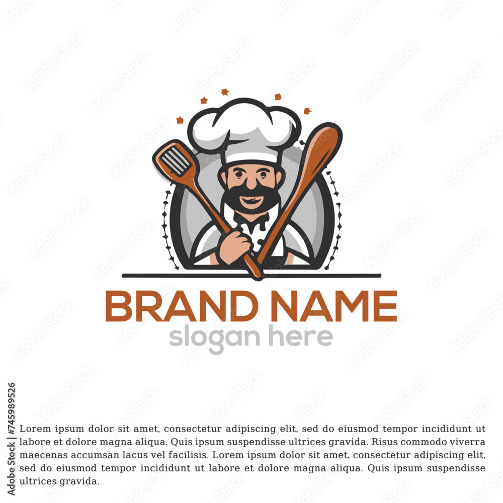 Gourmet Artistry: Detailed Chef Logo