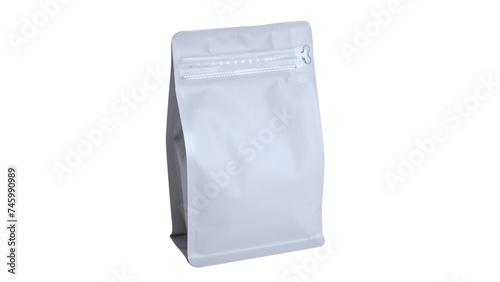 Cuadro en lienzo Blank Coffee Bag Mockup Isolated on White Background Packaging Design Template f