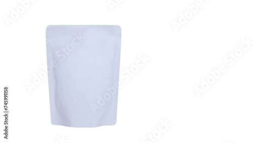 Blank Coffee Bag Mockup Isolated on White Background Packaging Design Template for Branding, Paper Bag