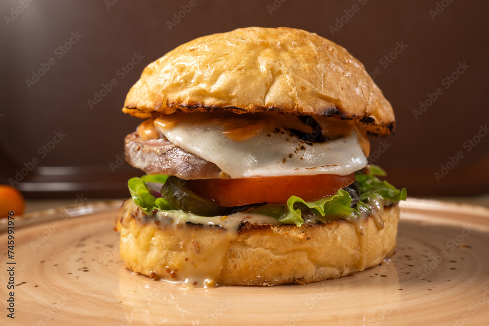 Savory Delight, A Symphony of Flavors in This Gourmet burger Savory Delight, A Symphony of Flavors in This Gourmet burger