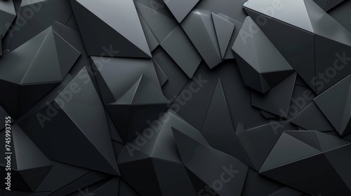 A black background with a bunch of triangles on it, AI
