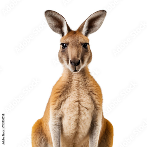 Kangaroo standing isolated on transparent or white background