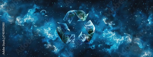 Recycle symbol copy space, Eco friendly earth background. Green world. save world #745995980