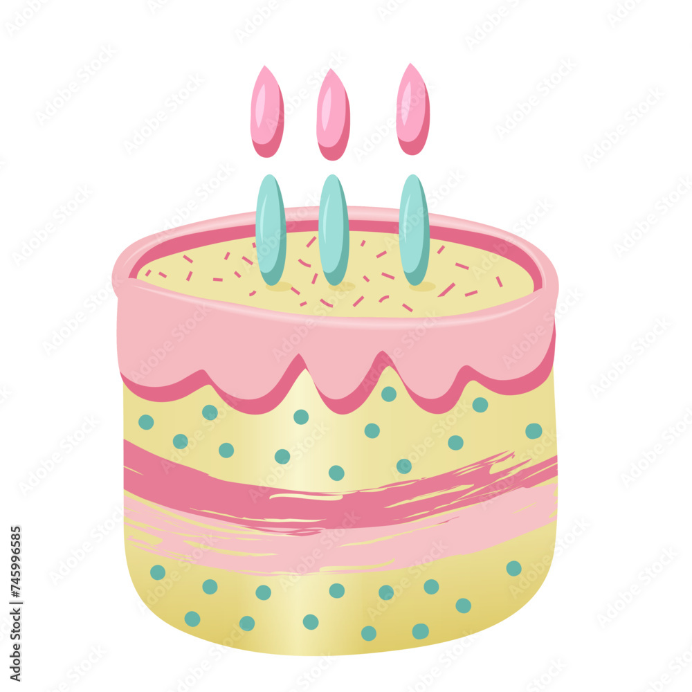 Birthday cake vector isolated illustration Birthday cake vector isolated illustration
