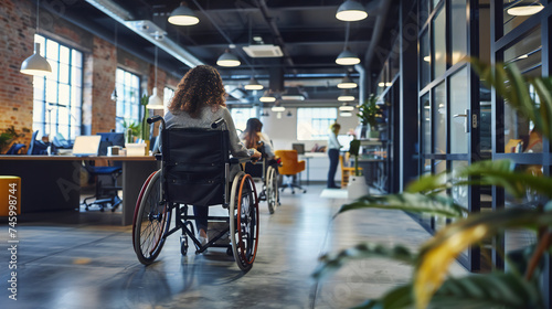Inclusive Workplace with Diverse Wheelchair Users Contributing to Team Collaboration