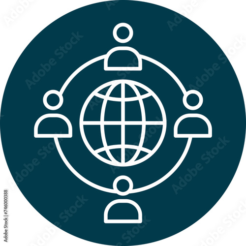 Outsourcing Vector Line Circle Icon For Personal And Comercial Use