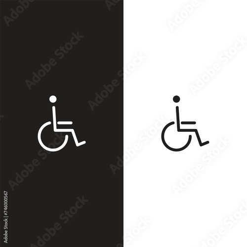 Wheel Chair User Icon Flat Graphic Design