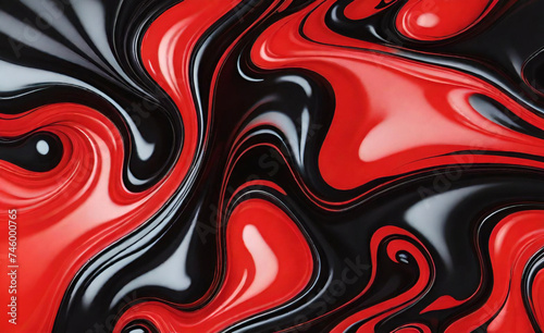 Licuar remolino rojo, patrón de estilo de corte de papel abstracto de color negro. Textura de patrón de diseño de azulejos decorativos de pared y suelo de mármol ondulado colorido. Fondo colorido.