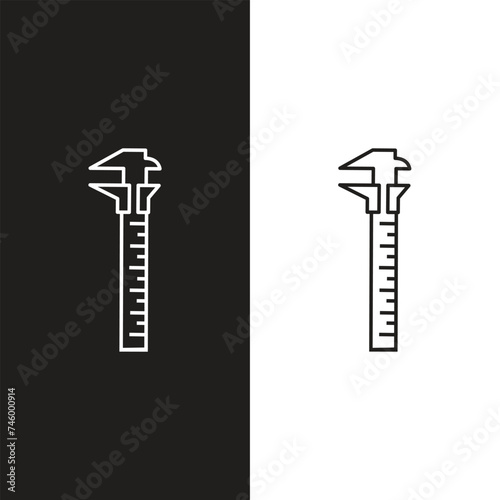 Dial caliper vector on white background. The caliper is normally used for measuring the thickness of materials and small amounts of movement.Vector EPS-10