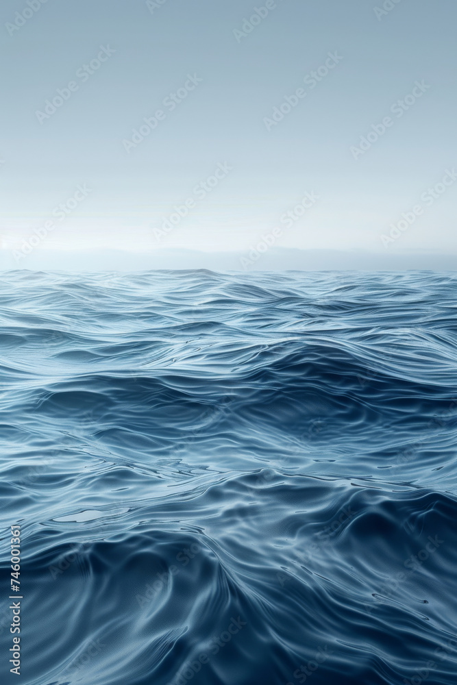 Serene Ocean Waves Under Clear Sky