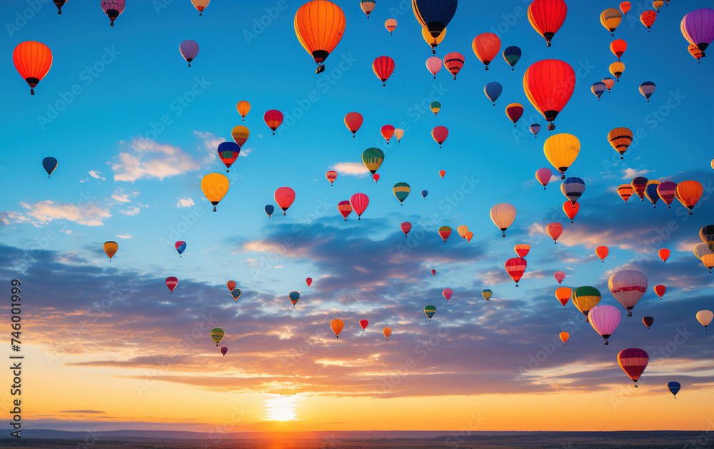 Fototapeta premium many colorful hot air balloon up in the sky