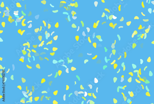 Light Green, Yellow vector template with memphis shapes.