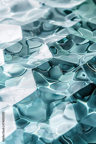 Abstract background with reflections and caustics. Hi-tech futuristic. Materials Science. Background image. Created with Generative AI technology.