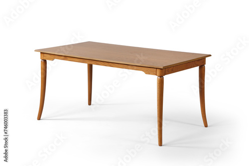 wooden table isolated on white background .dining table .