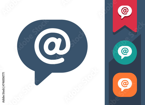 Chat Bubble Icon. Speech Bubble, Comment, Message, @, Email