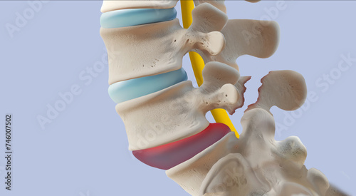 Human spondylolisthesis anatomy medical illustration