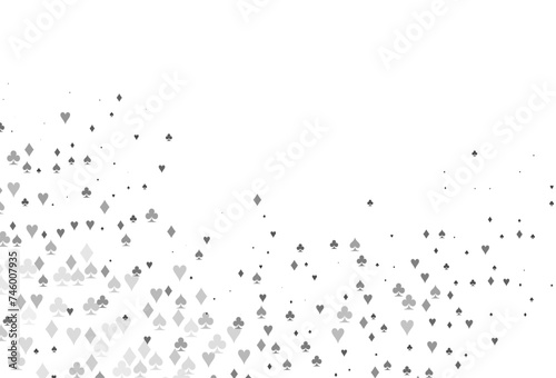 Light Silver  Gray vector texture with playing cards.
