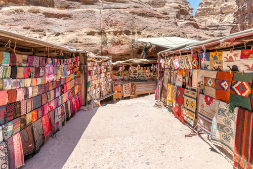 Selling rugs and souveiners in Petra, Jordan © Nick Brundle