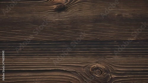 Dark brown wooden planks with visible grain and knots, ideal for background or texture in design.