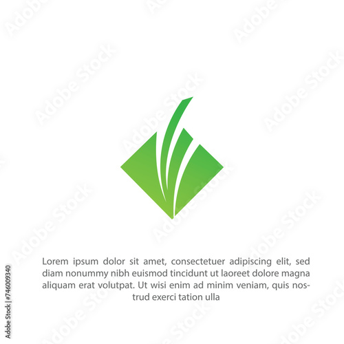 Green grass vector logo design