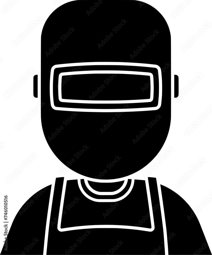 industry illustration mask silhouette construction logo welding icon ...